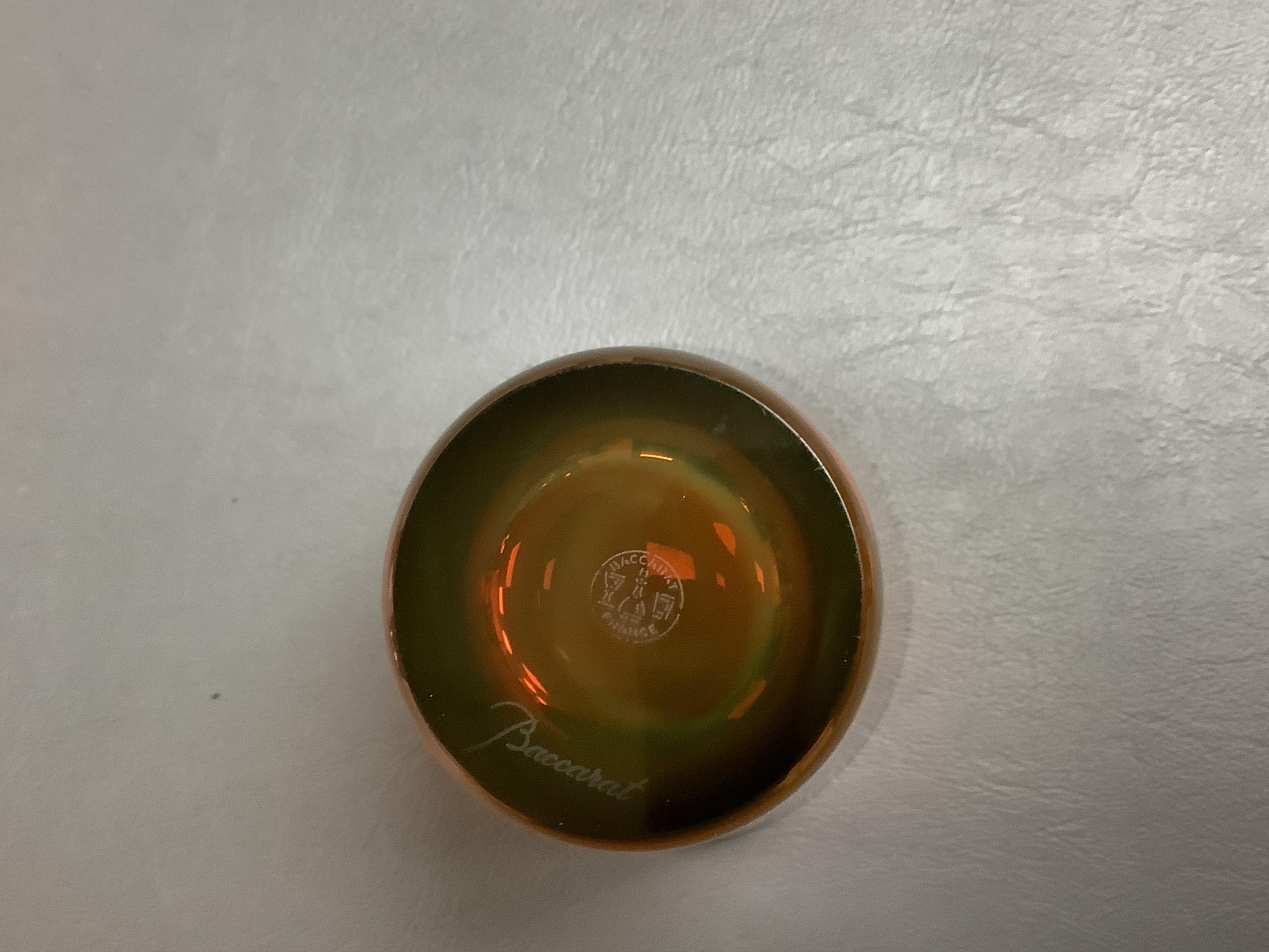 A set of twelve Baccarat Mosaique amber glass tumblers, 10cm. Condition - good